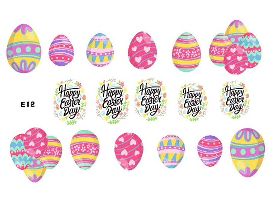 Naklejka wodna wielkanocna E12
