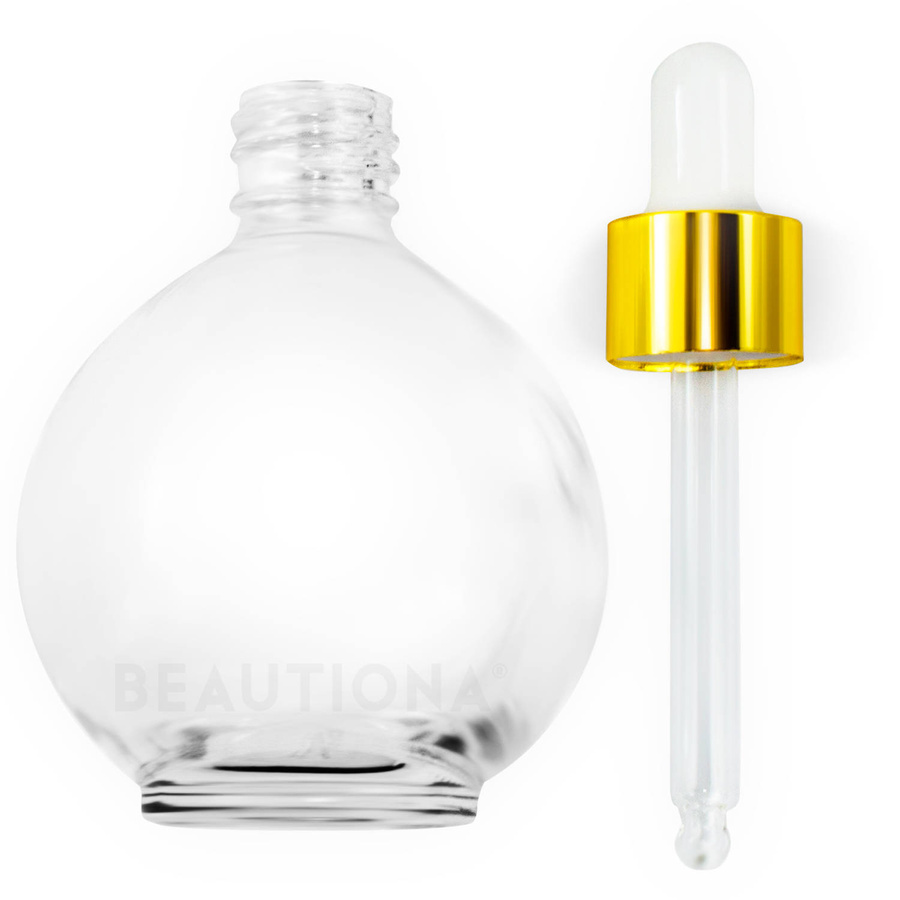 Butelka kula szklana z pipetą na serum olejek 75 ml