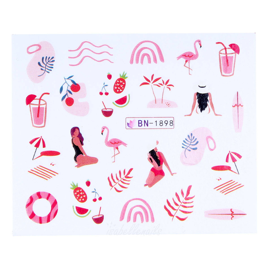 Naklejki wodne na paznokcie plaża BN-1898