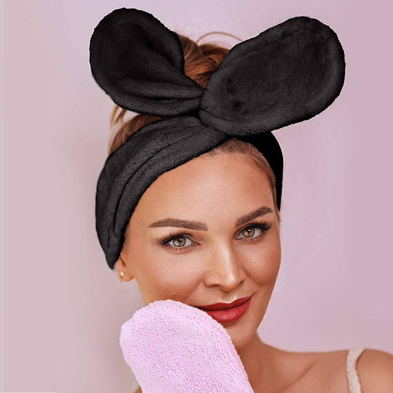 Opaska kosmetyczna do włosów bunny uszy królika różowa