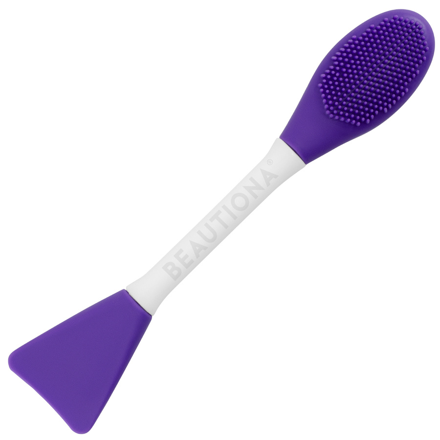 Dwustronna silikonowa szczoteczka do maseczek, fioletowa
