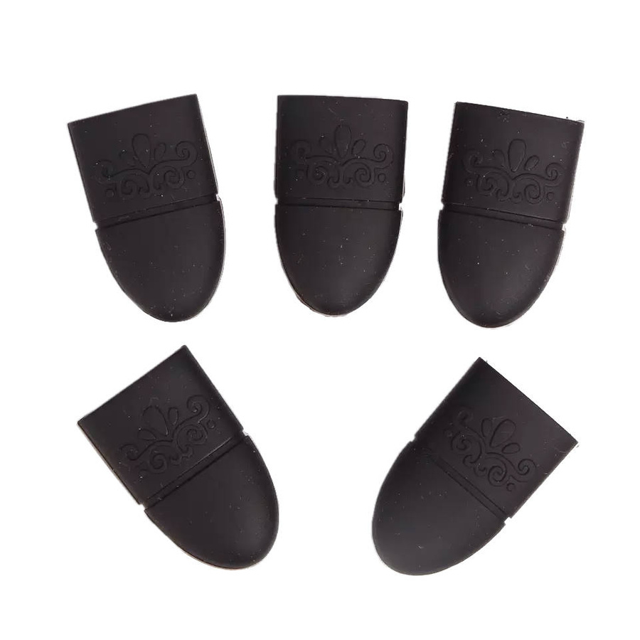 Klipsy czapeczki silikonowe do usuwania lakieru BLACK 5 szt.