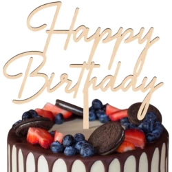 Złoty topper na tort urodzinowy 14 cm