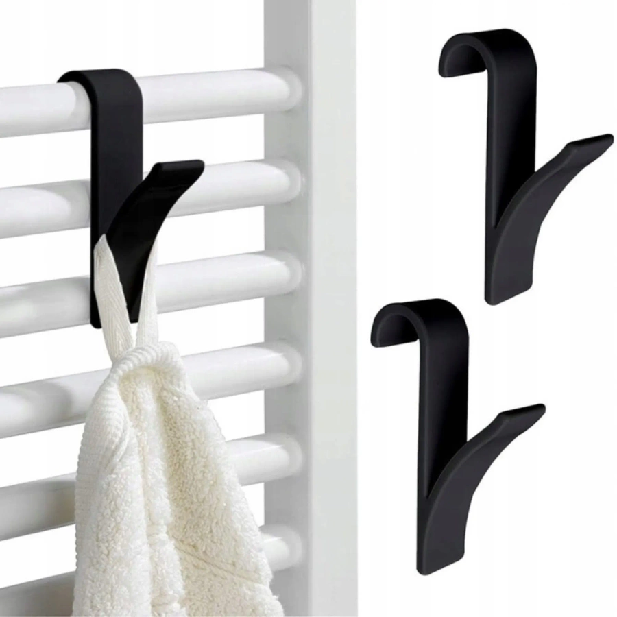 Wieszak na ręczniki czarny 2 szt