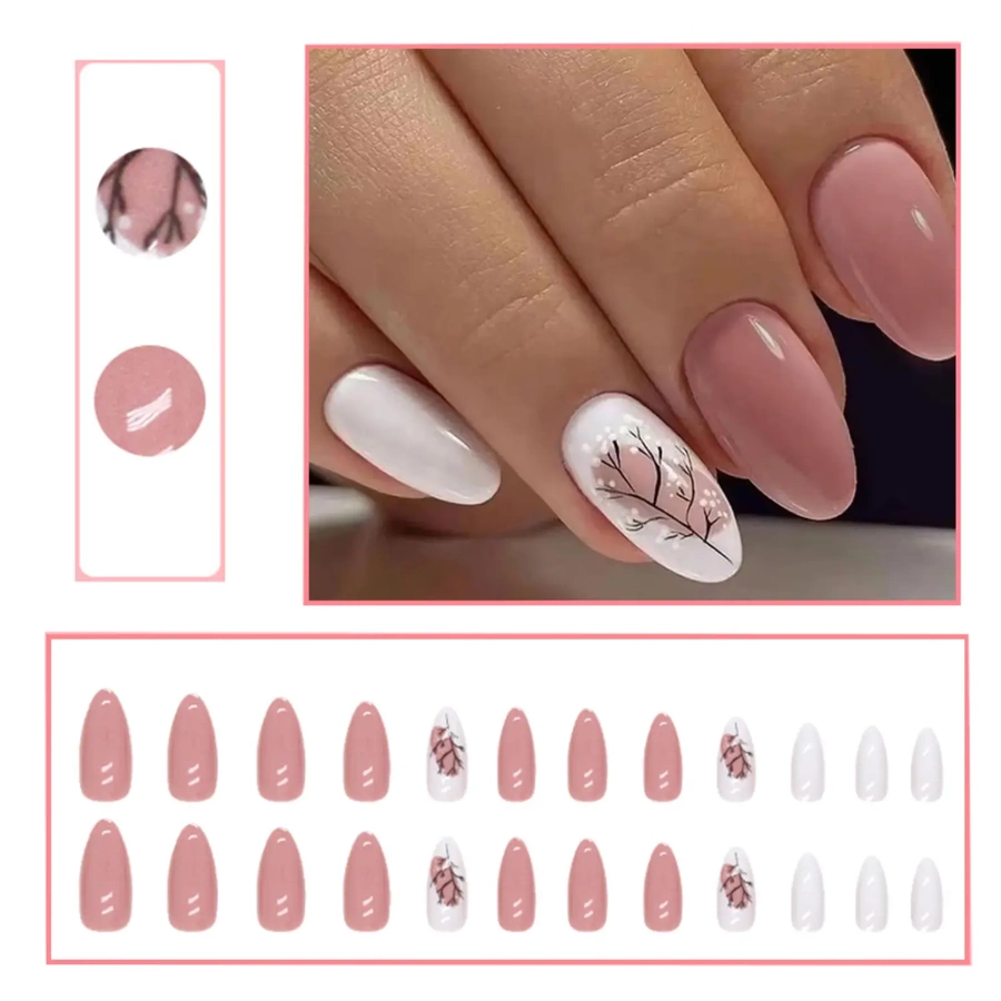 Tipsy do rąk różowe nude 24 szt.