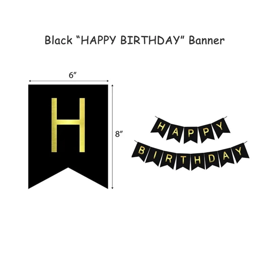 Girlanda baner z napisem Happy Birthday na urodziny 12x15,5 cm