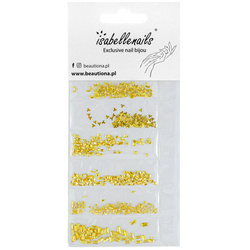 Ozdoby do paznokci, kształty mix złote 3D 250 sztuk