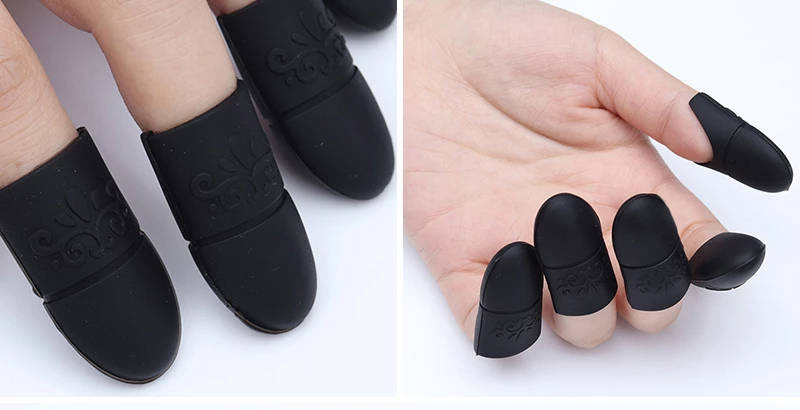 Klipsy czapeczki silikonowe do usuwania lakieru BLACK 5 szt.