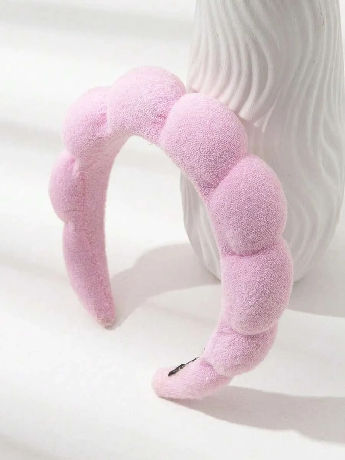 Kosmetyczna opaska do włosów chmurka różowa