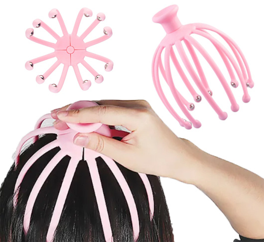 Masażer do skóry głowy, różowy