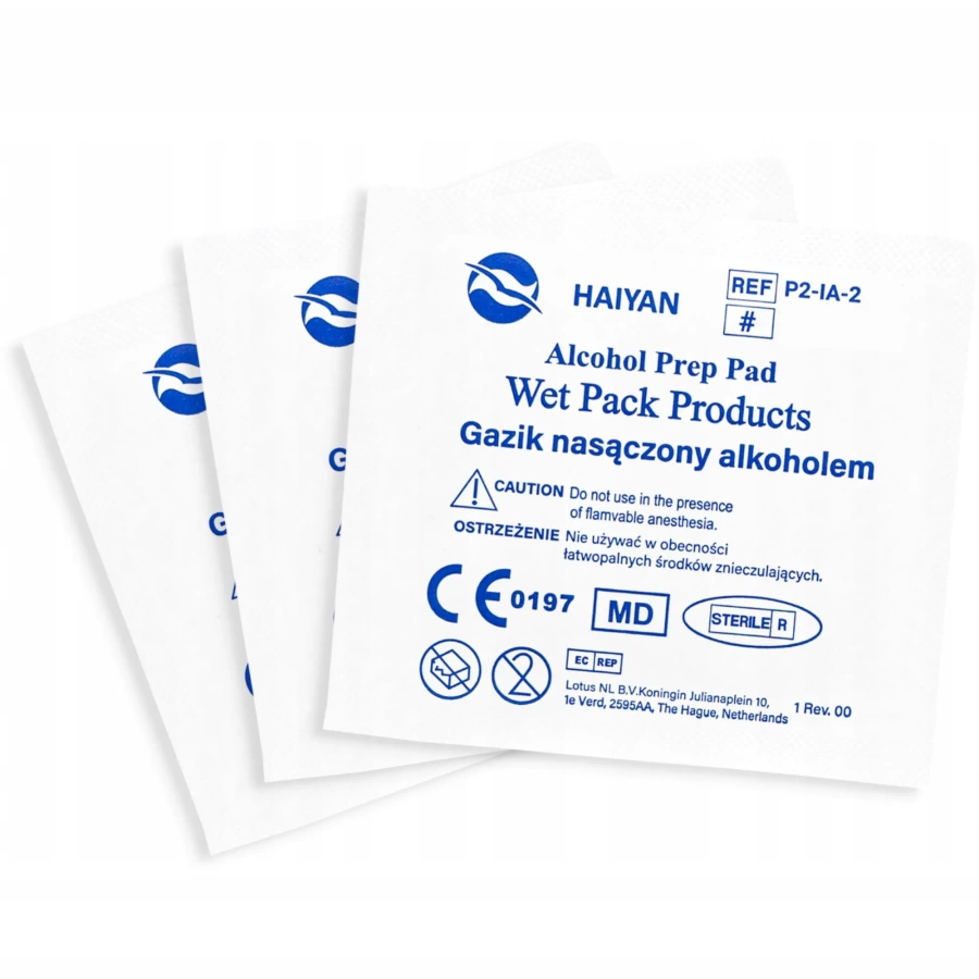 Gaziki odkażające nasączone alkoholem 100 szt.