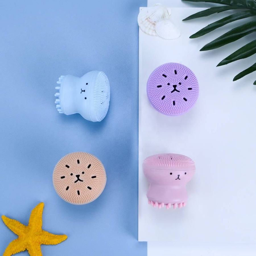 Myjka silikonowa do twarzy octopus violet