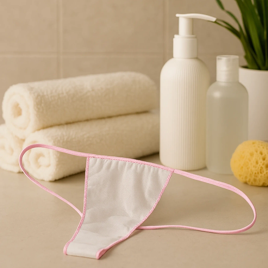 Włókninowe Stringi Majtki Jednorazowe Białe Damskie Masażu Zabiegów 100szt.