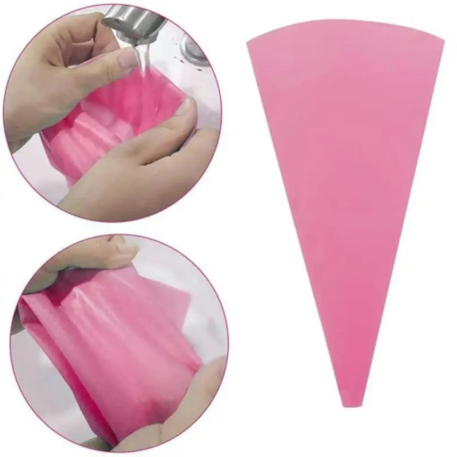 Silikonowy rękaw cukierniczy różowy zestaw