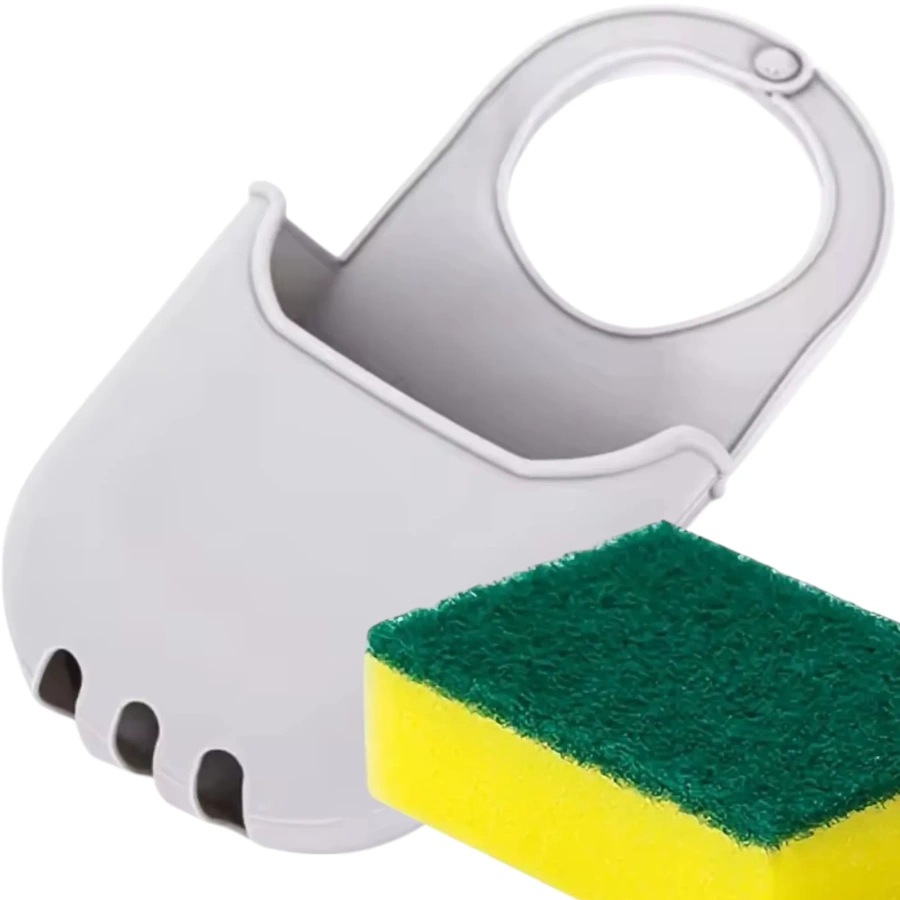 Uchwyt na gąbkę szary 10 x 21 cm