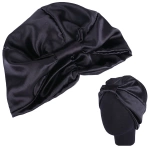 Czepek do włosów na noc do spania czarny