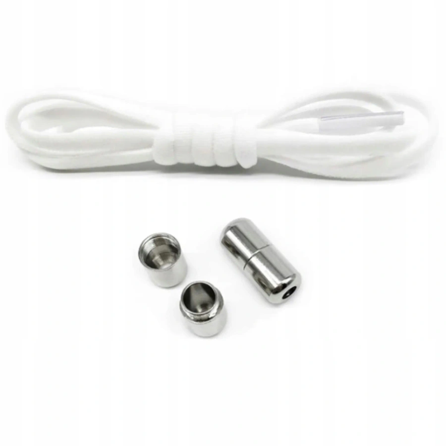 Sznurowadła białe bez wiązania elastyczne samozaciskowe