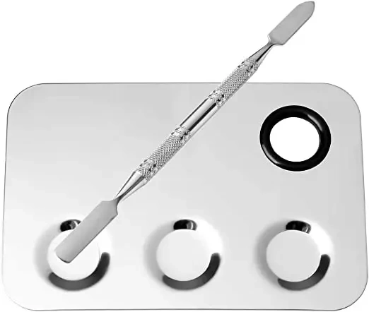 Paletka do mieszania kosmetyków, metalowa