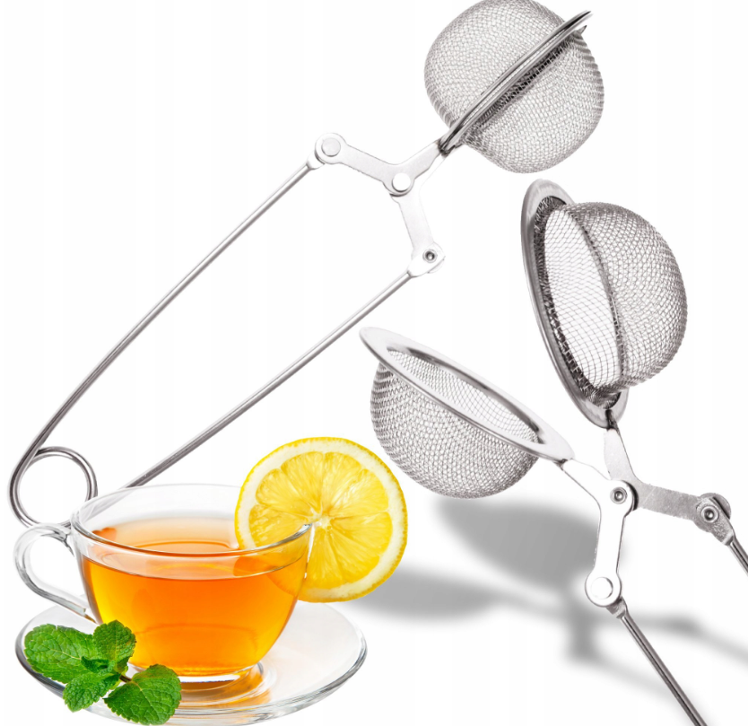 Zaparzacz stalowy do herbaty i ziół z uchwytem