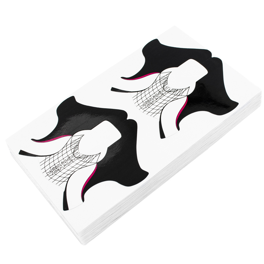 Szablony do przedłużania paznokci żelem szerokie 100 szt. 