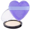 Puszek do pudru sypkiego puff welurowy serce lila