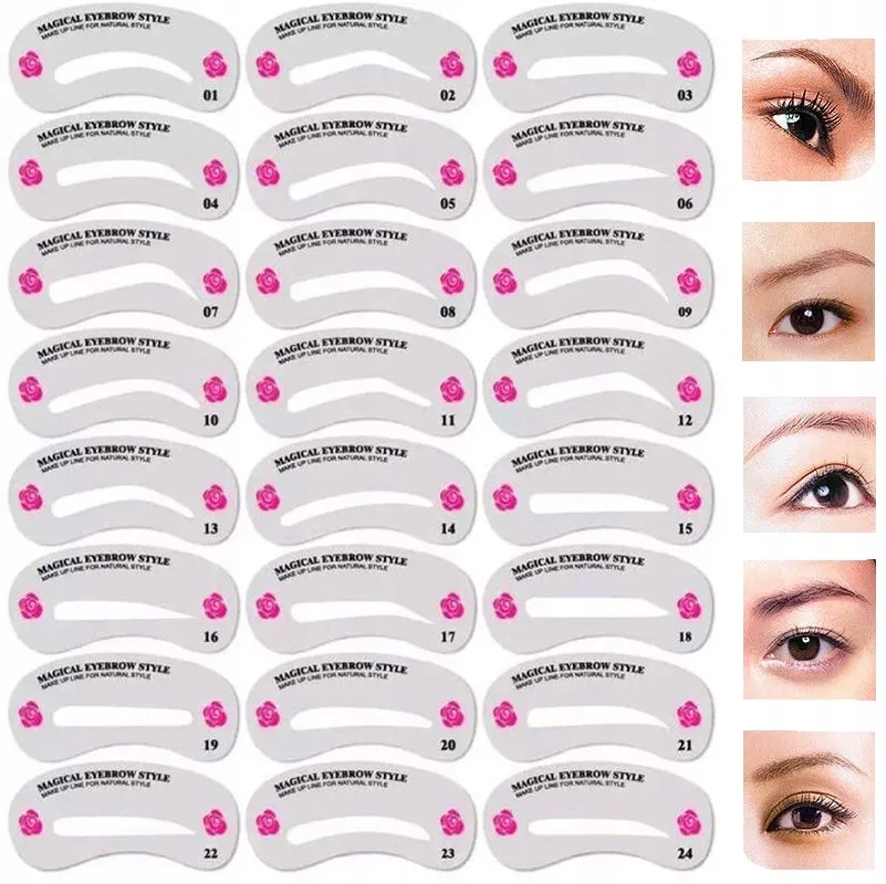 Szablon do stylizacji i konturowania brwi 24 sztuki