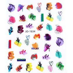 Naklejki 3D na paznokcie rośliny line art JO-1834