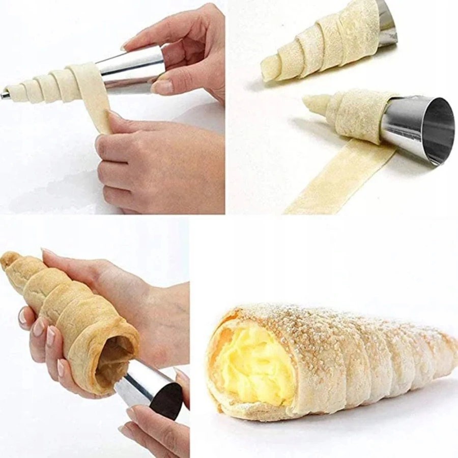 Foremki stożki do rurek z kremem