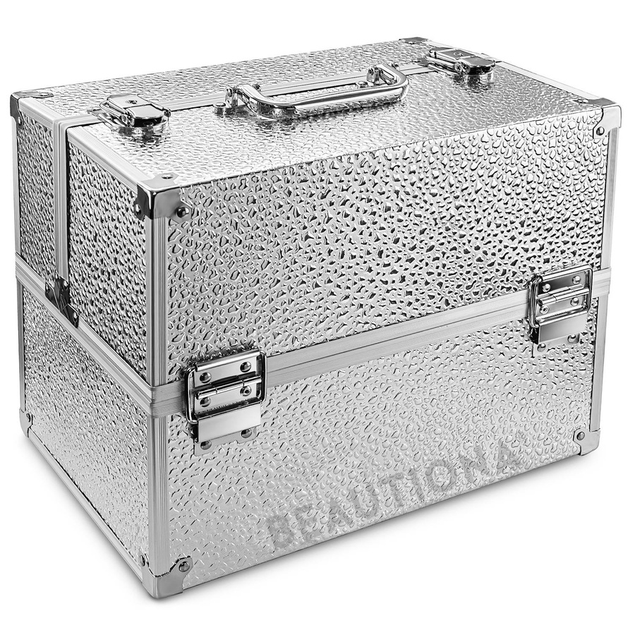 Kufer kosmetyczny na lakiery M srebrny