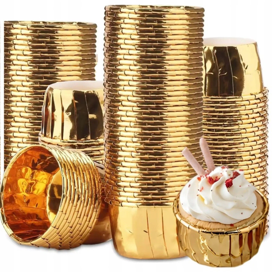 Papierowe foremki do muffinek złote 50szt