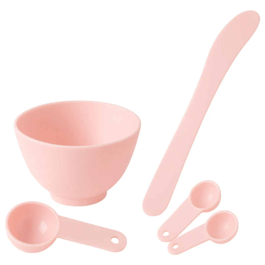 Zestaw do maseczek, alg - miseczka, szpatułka i 3 miarki