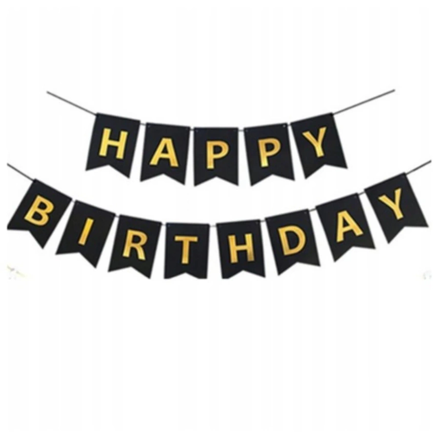 Girlanda baner z napisem Happy Birthday na urodziny 12x15,5 cm