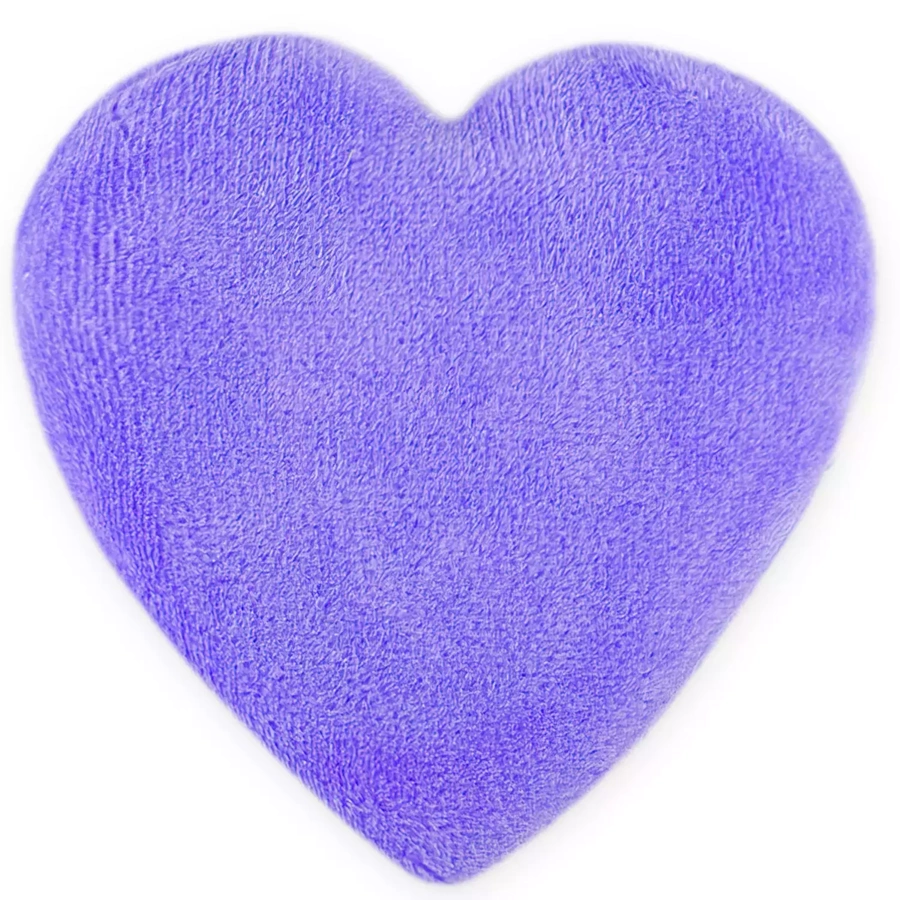 Puszek do pudru sypkiego puff welurowy serce lila
