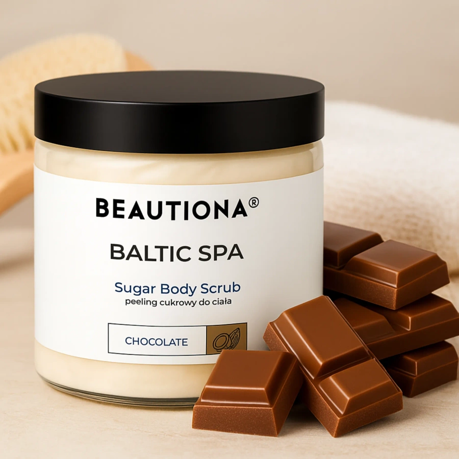 Peeling cukrowy gruboziarnisty do ciała o zapachu czekolada 250 ml