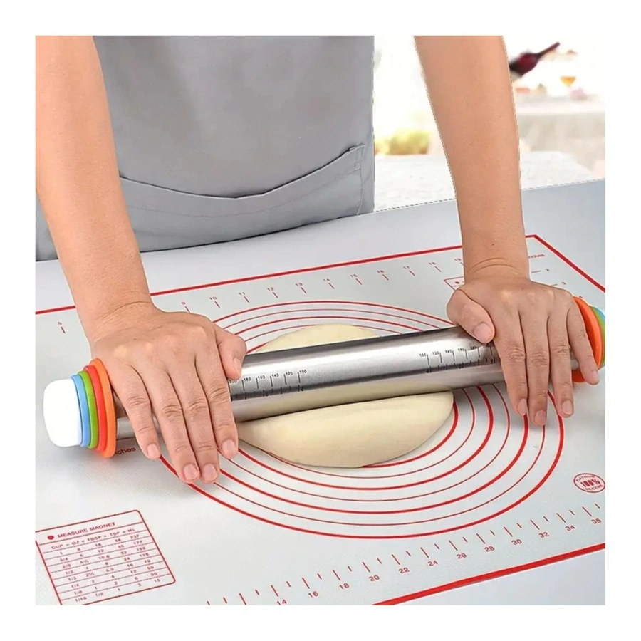 Regulowany stalowy wałek do ciasta 43 cm