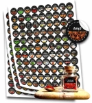 Kolorowe naklejki na przyprawy kuchenne