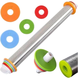 Regulowany stalowy wałek do ciasta 43 cm