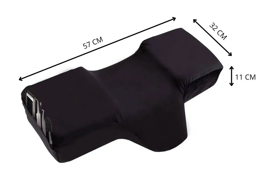 Poduszka kosmetyczna do przedłużania rzęs, czarna