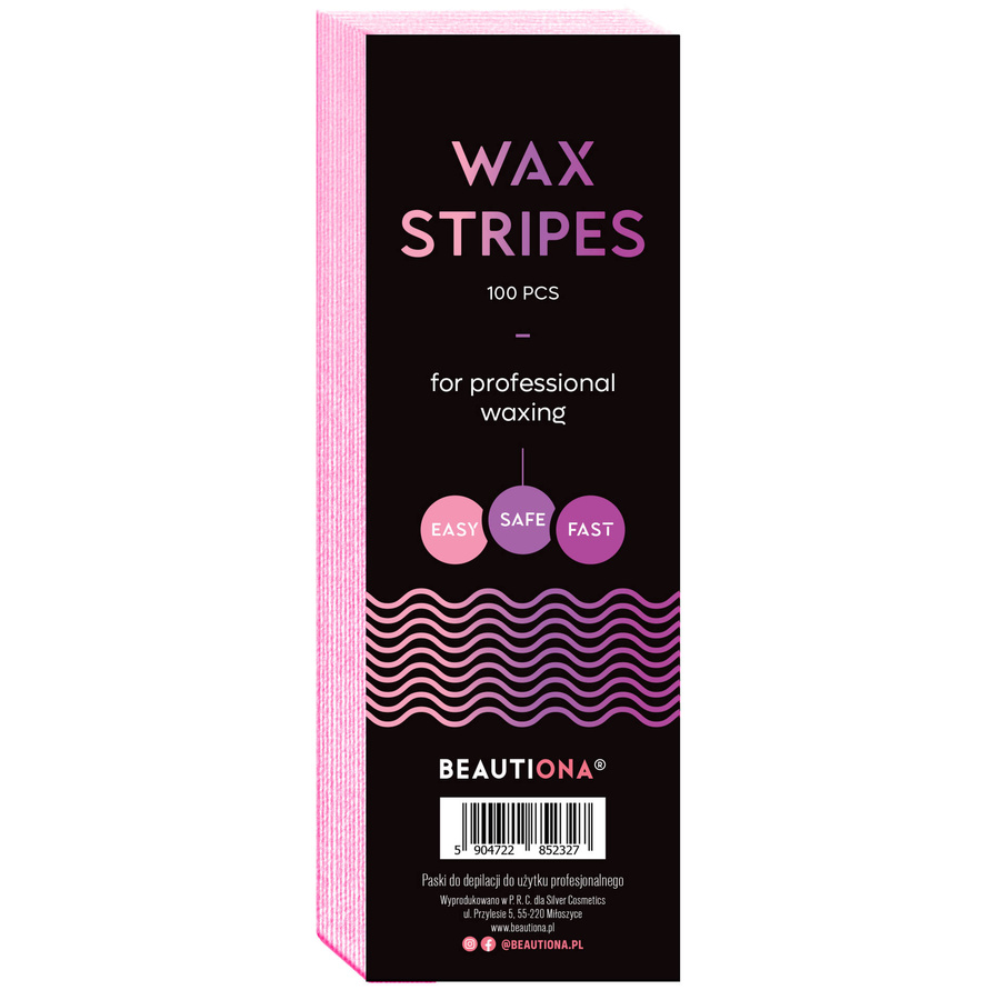 Paski do depilacji woskiem z wytrzymałej włókniny 100 sztuk różowe