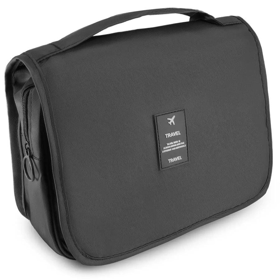 Kosmetyczka podróżna damska męska wisząca szara