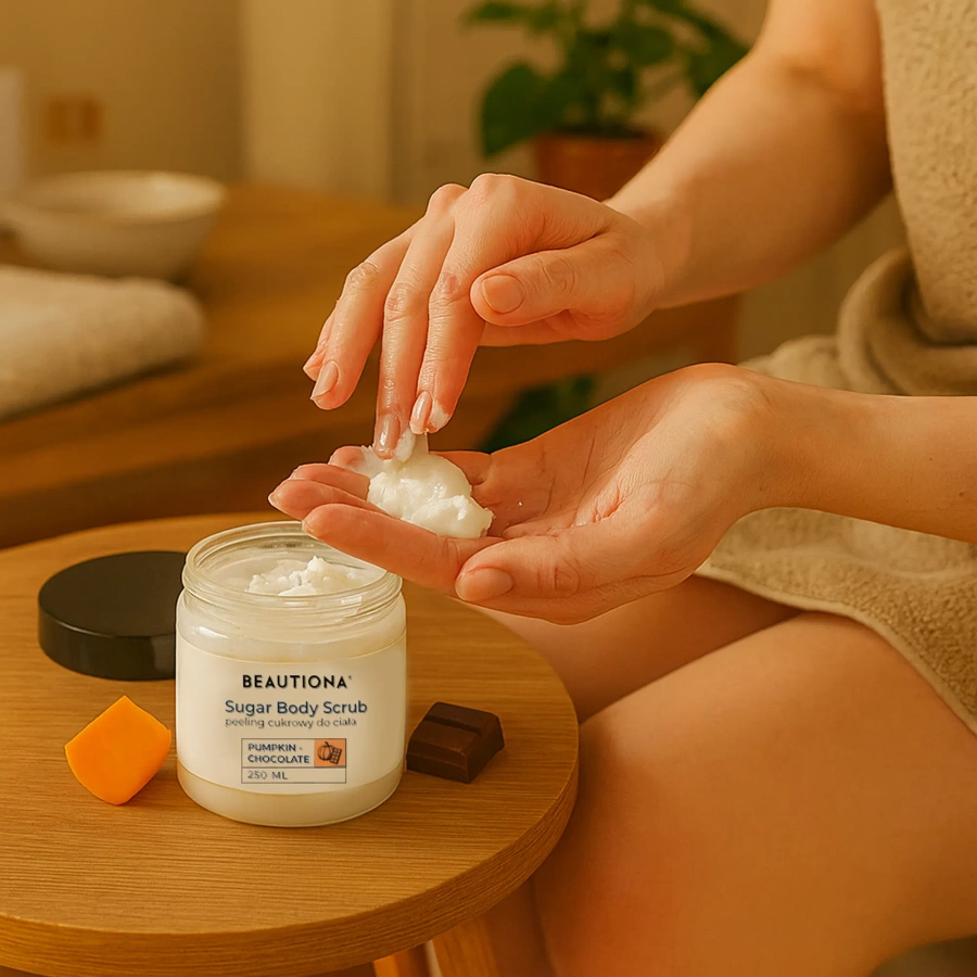 Peeling cukrowy gruboziarnisty do ciała o zapachu pierniczkowym 250 ml