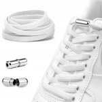 Sznurowadła białe bez wiązania elastyczne samozaciskowe 