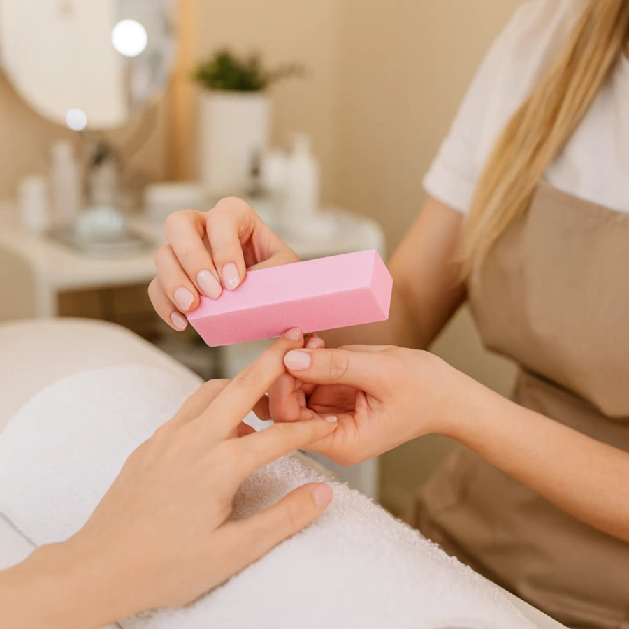 Blok polerski kostka 100/100 różowy, trwały - zestaw 10 sztuk