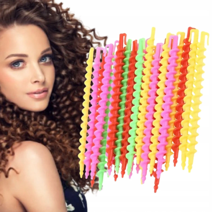 Papiloty do włosów kolorowe sprężynki 26 sztuk