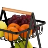 Koszyk na owoce i warzywa stojak piętrowy czarny 3 poziomy 