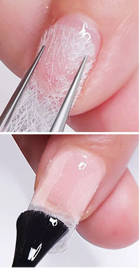 Włókno jedwabne szklane do przedłużania wzmacniania paznokci