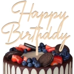 Złoty topper na tort urodzinowy 14 cm