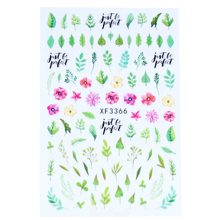 Naklejki 3D na paznokcie rośliny XF3366
