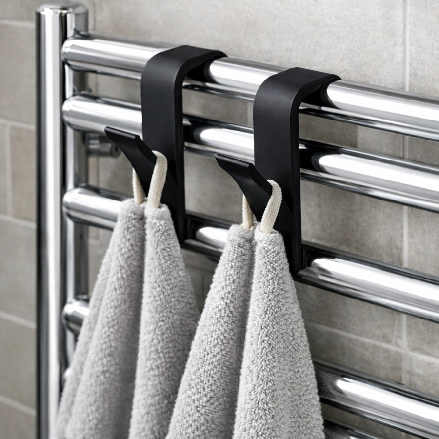 Wieszak na ręczniki czarny 2 szt