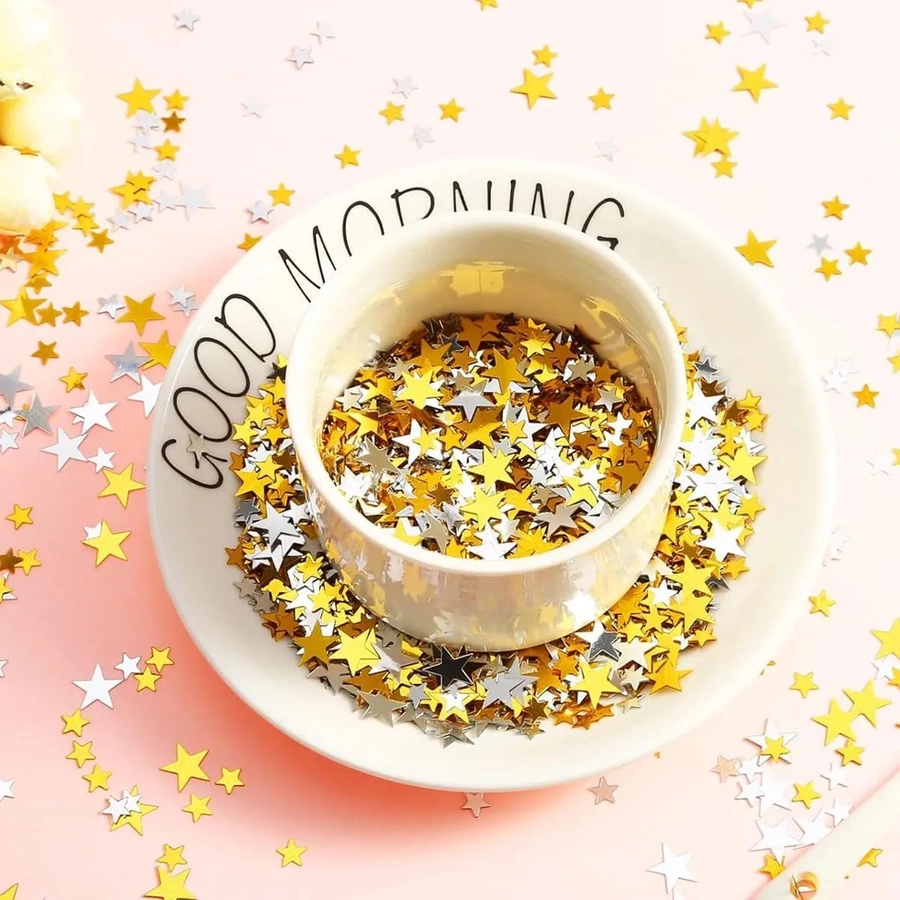 Świąteczne gwiazdki do paznokci konfetti